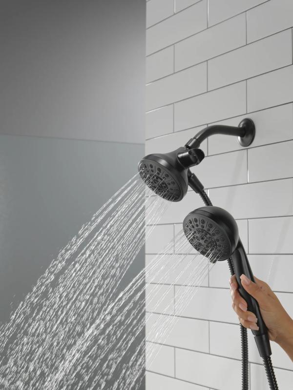 DELTA Universal Showering Components 5 function Combo Pack with Anywhere Mount — Matte Black