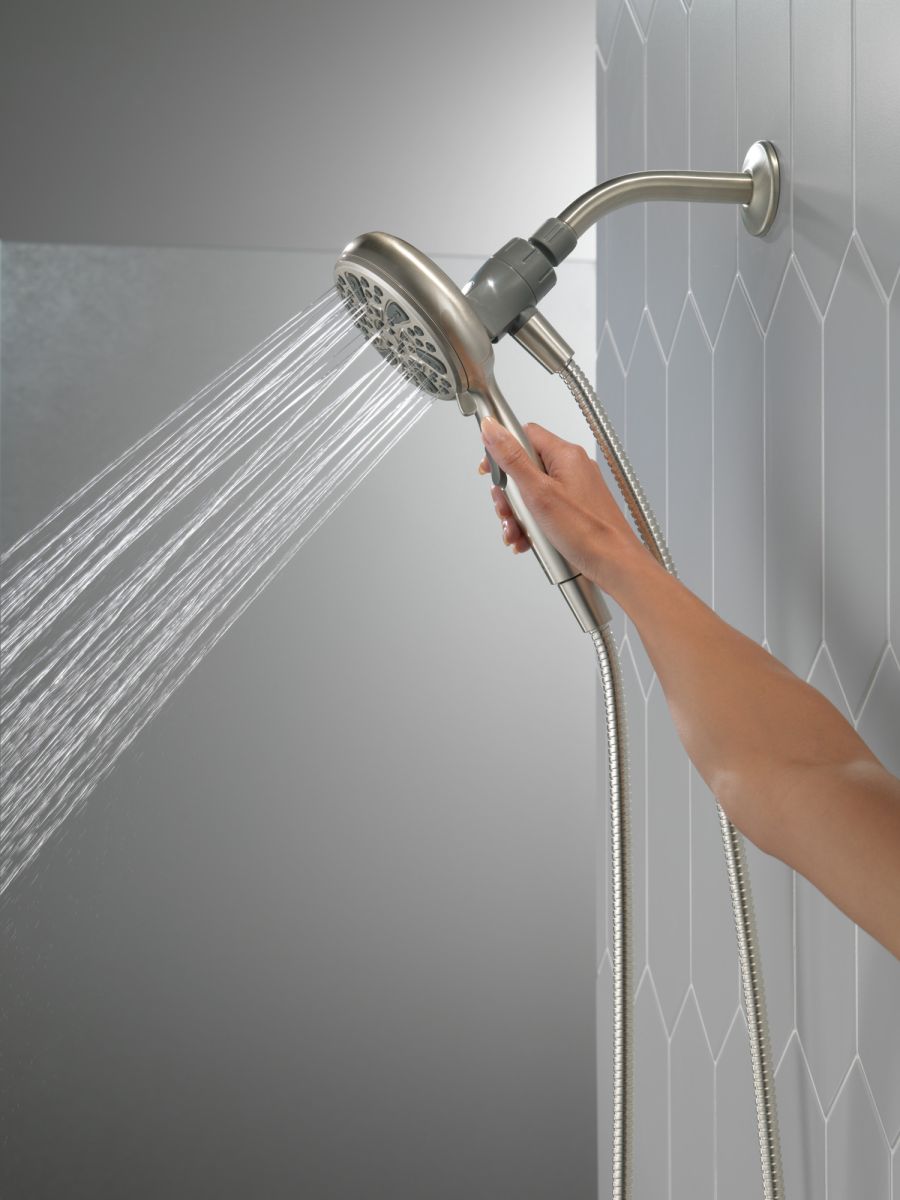 DELTA Universal Showering Components 6-Setting SureDock Magnetic Hand Shower — Satin Nickel