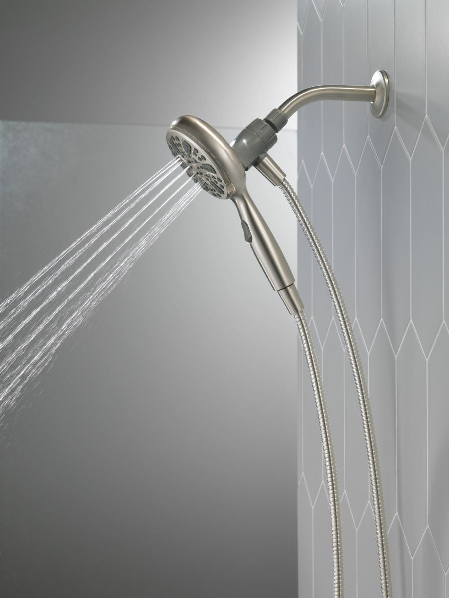 DELTA Universal Showering Components 6-Setting SureDock Magnetic Hand Shower — Satin Nickel