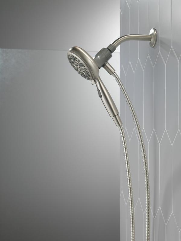 DELTA Universal Showering Components 6-Setting SureDock Magnetic Hand Shower — Satin Nickel