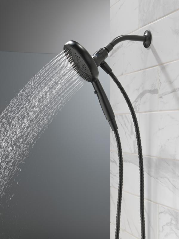 DELTA Universal Showering Components 6-Setting SureDock Magnetic Hand Shower — Matte Black