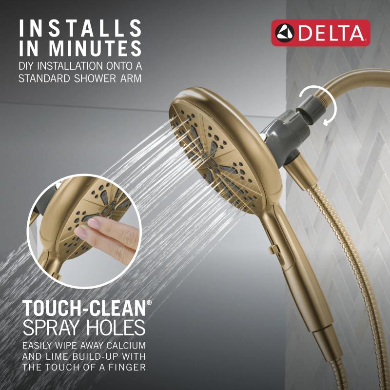 DELTA Universal Showering Components 6-Setting SureDock Magnetic Hand Shower — Champagne Bronze