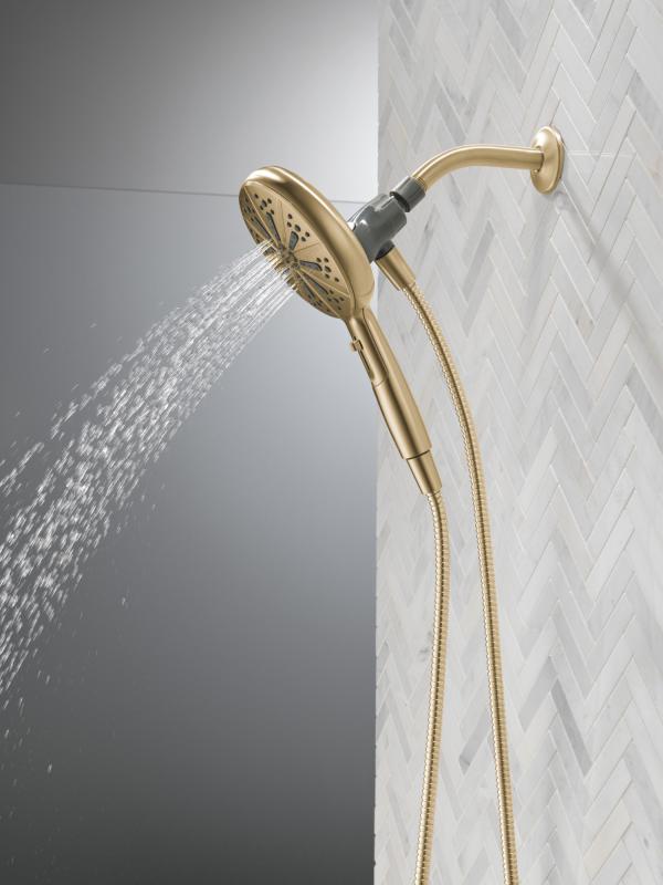DELTA Universal Showering Components 6-Setting SureDock Magnetic Hand Shower — Champagne Bronze