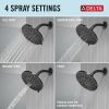 DELTA Universal Showering Components 4 Setting Shower Head — Matte Black