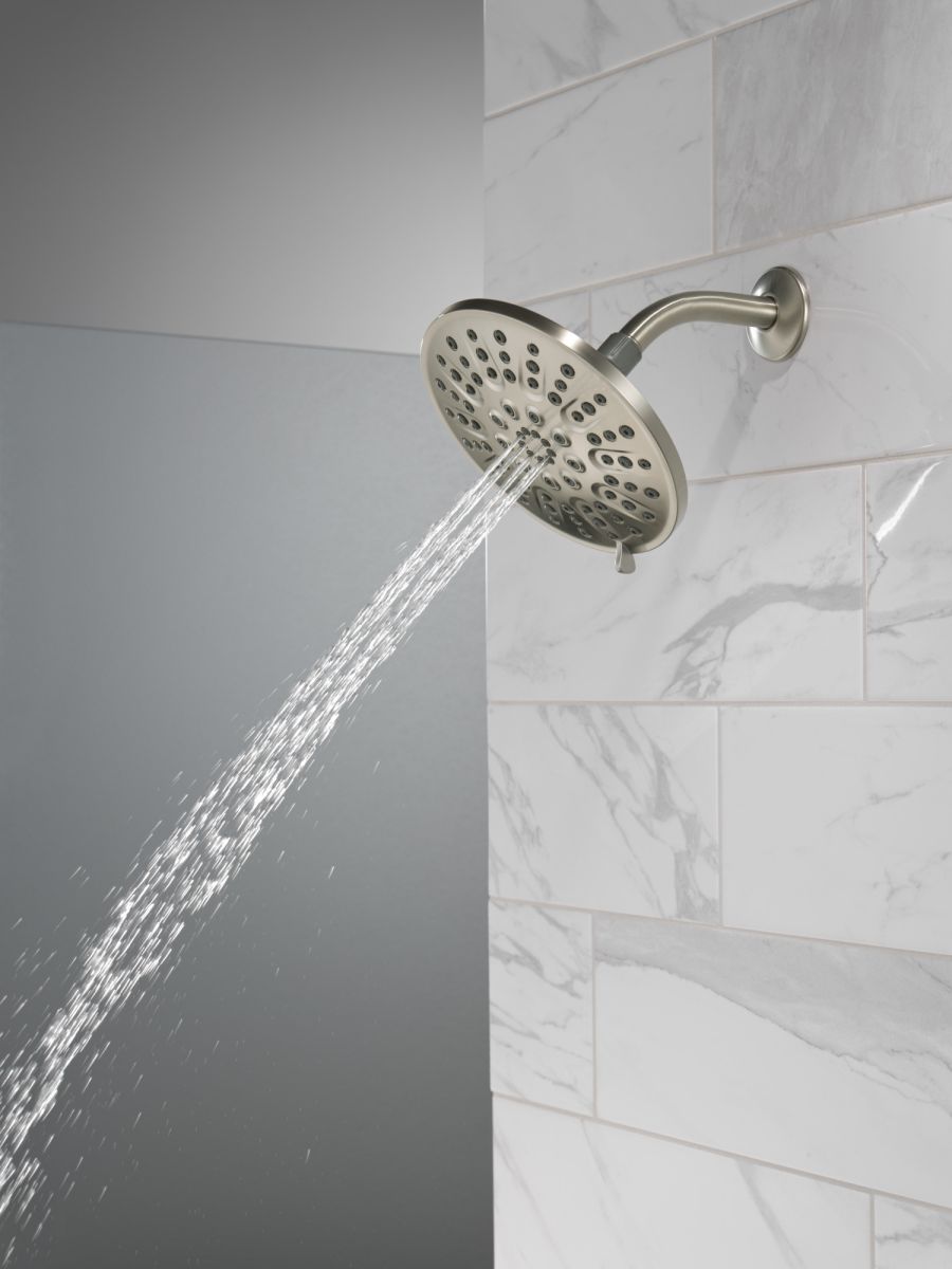 DELTA Universal Showering Components 4 Setting Shower Head — Spotshield Brushed Nickel