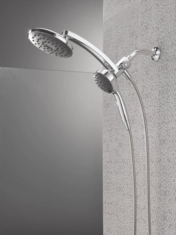 DELTA Universal Showering Components PivotPro 3-in-1 Combination Shower with TouchClean Spray Face — Chrome