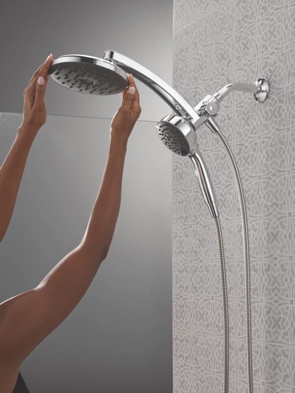 DELTA Universal Showering Components PivotPro 3-in-1 Combination Shower with TouchClean Spray Face — Chrome