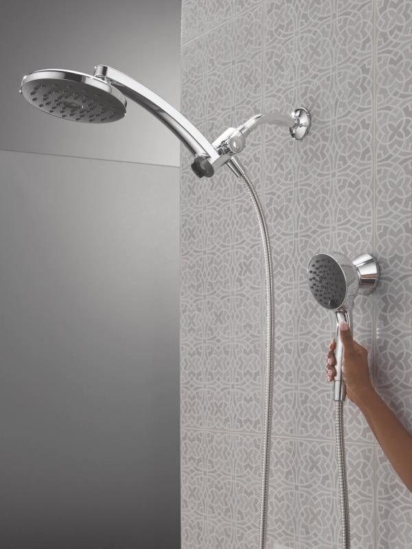 DELTA Universal Showering Components PivotPro 3-in-1 Combination Shower with TouchClean Spray Face — Chrome