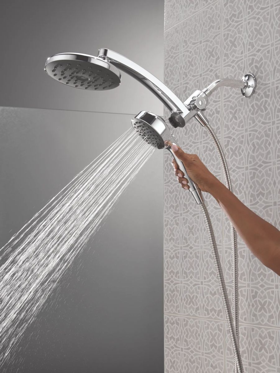 DELTA Universal Showering Components PivotPro 3-in-1 Combination Shower with TouchClean Spray Face — Chrome