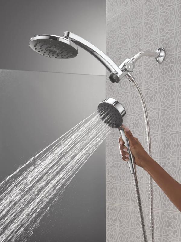 DELTA Universal Showering Components PivotPro 3-in-1 Combination Shower with TouchClean Spray Face — Chrome