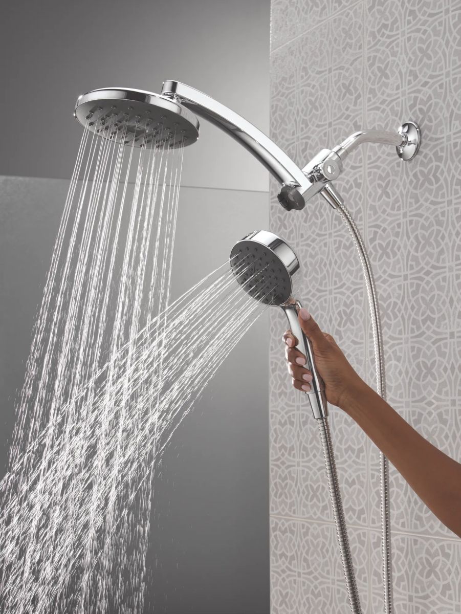 DELTA Universal Showering Components PivotPro 3-in-1 Combination Shower with TouchClean Spray Face — Chrome