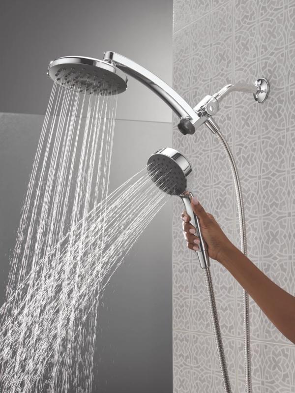 DELTA Universal Showering Components PivotPro 3-in-1 Combination Shower with TouchClean Spray Face — Chrome