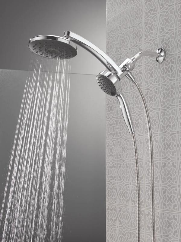 DELTA Universal Showering Components PivotPro 3-in-1 Combination Shower with TouchClean Spray Face — Chrome