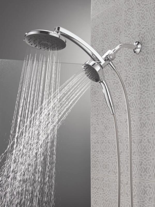 DELTA Universal Showering Components PivotPro 3-in-1 Combination Shower with TouchClean Spray Face — Chrome