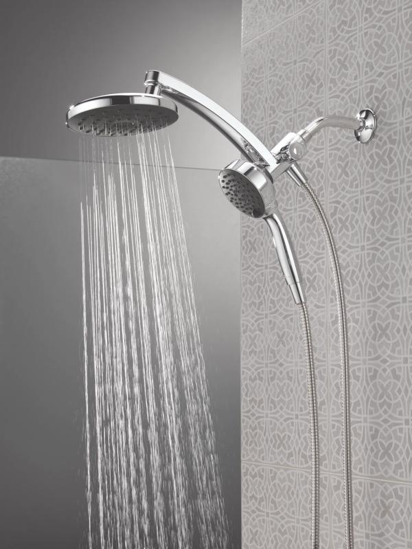 DELTA Universal Showering Components PivotPro 3-in-1 Combination Shower with TouchClean Spray Face — Chrome