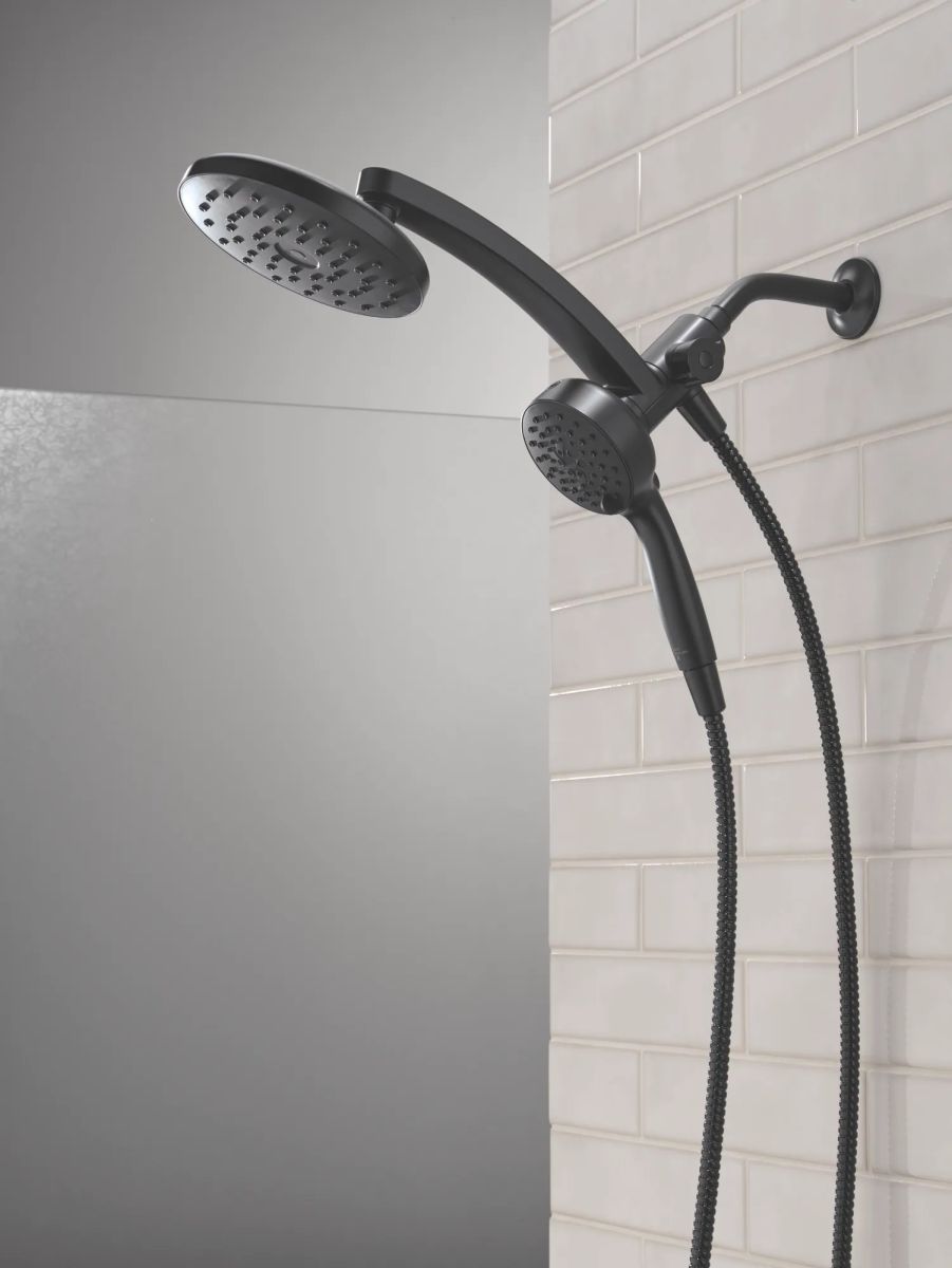 DELTA Universal Showering Components PivotPro 3-in-1 Combination Shower with TouchClean Spray Face — Matte Black
