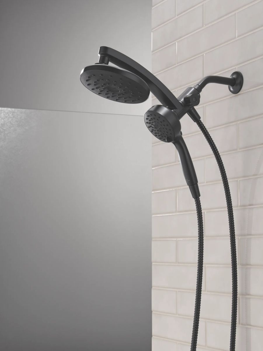 DELTA Universal Showering Components PivotPro 3-in-1 Combination Shower with TouchClean Spray Face — Matte Black