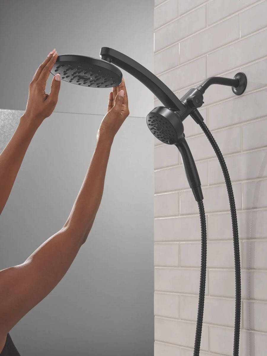 DELTA Universal Showering Components PivotPro 3-in-1 Combination Shower with TouchClean Spray Face — Matte Black