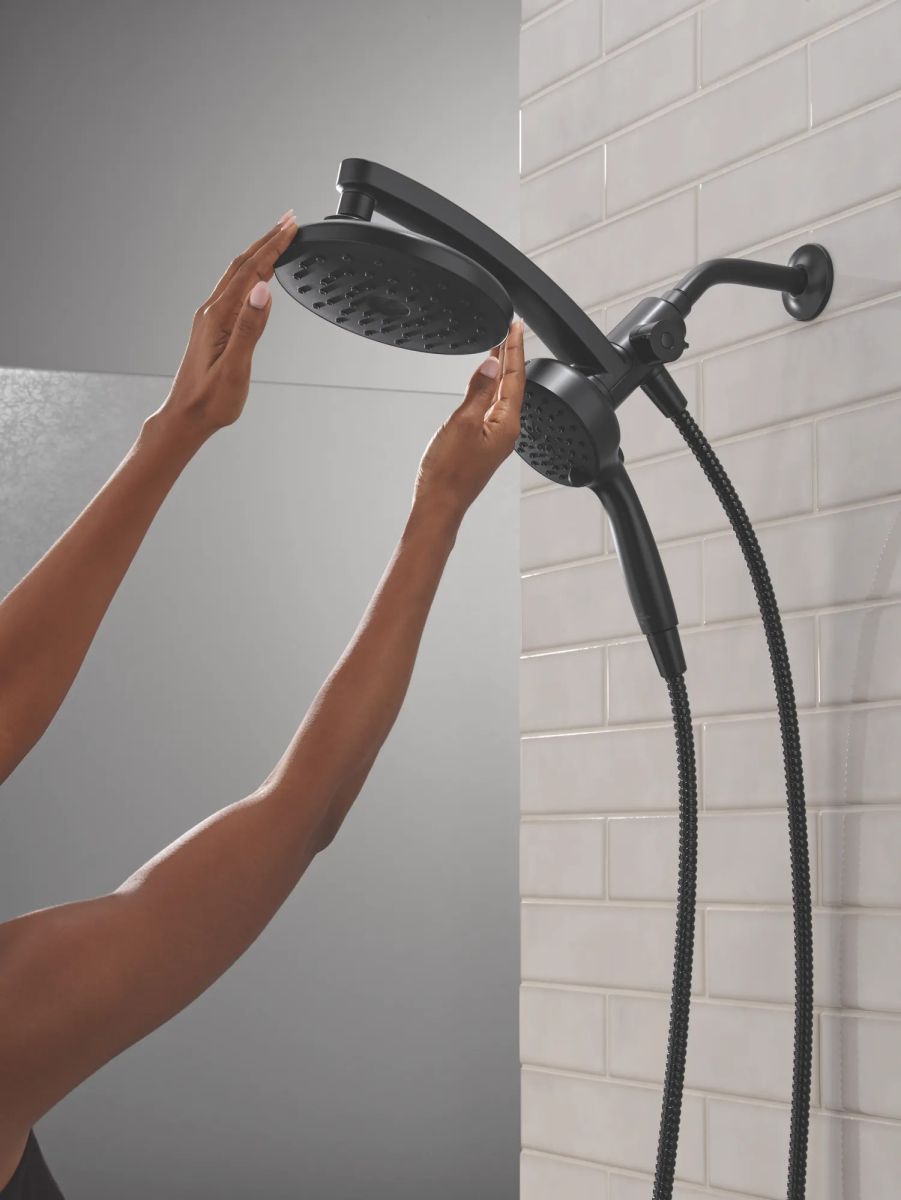DELTA Universal Showering Components PivotPro 3-in-1 Combination Shower with TouchClean Spray Face — Matte Black
