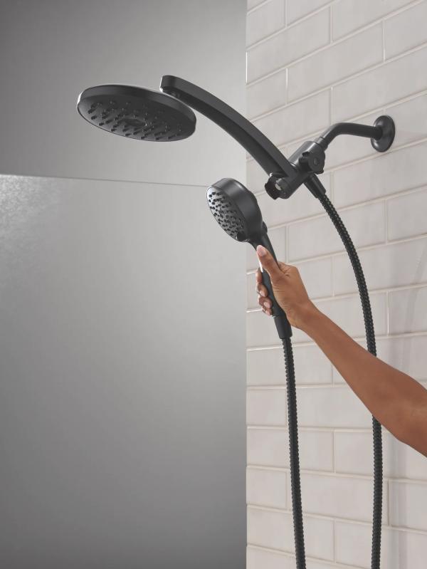 DELTA Universal Showering Components PivotPro 3-in-1 Combination Shower with TouchClean Spray Face — Matte Black