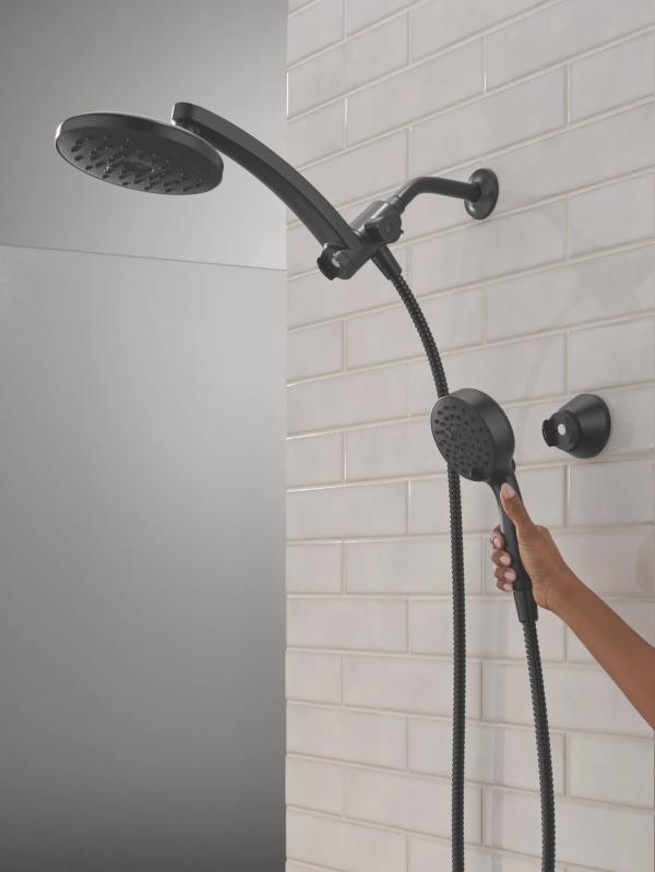 DELTA Universal Showering Components PivotPro 3-in-1 Combination Shower with TouchClean Spray Face — Matte Black