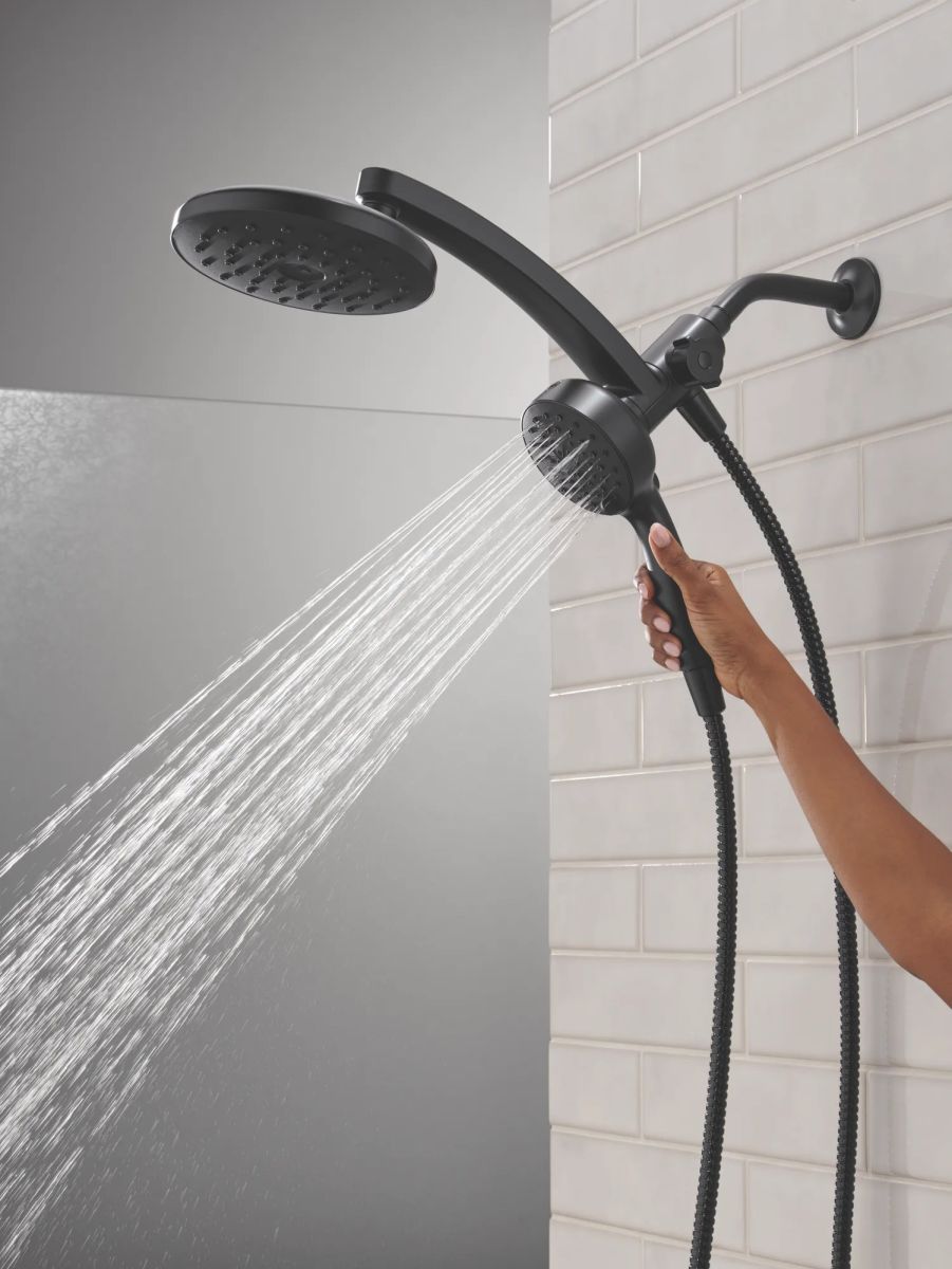 DELTA Universal Showering Components PivotPro 3-in-1 Combination Shower with TouchClean Spray Face — Matte Black