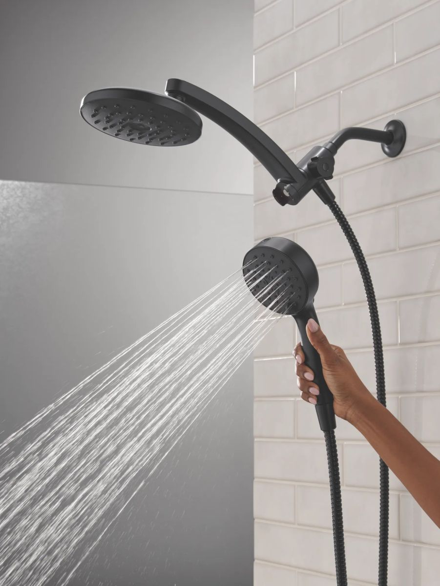 DELTA Universal Showering Components PivotPro 3-in-1 Combination Shower with TouchClean Spray Face — Matte Black