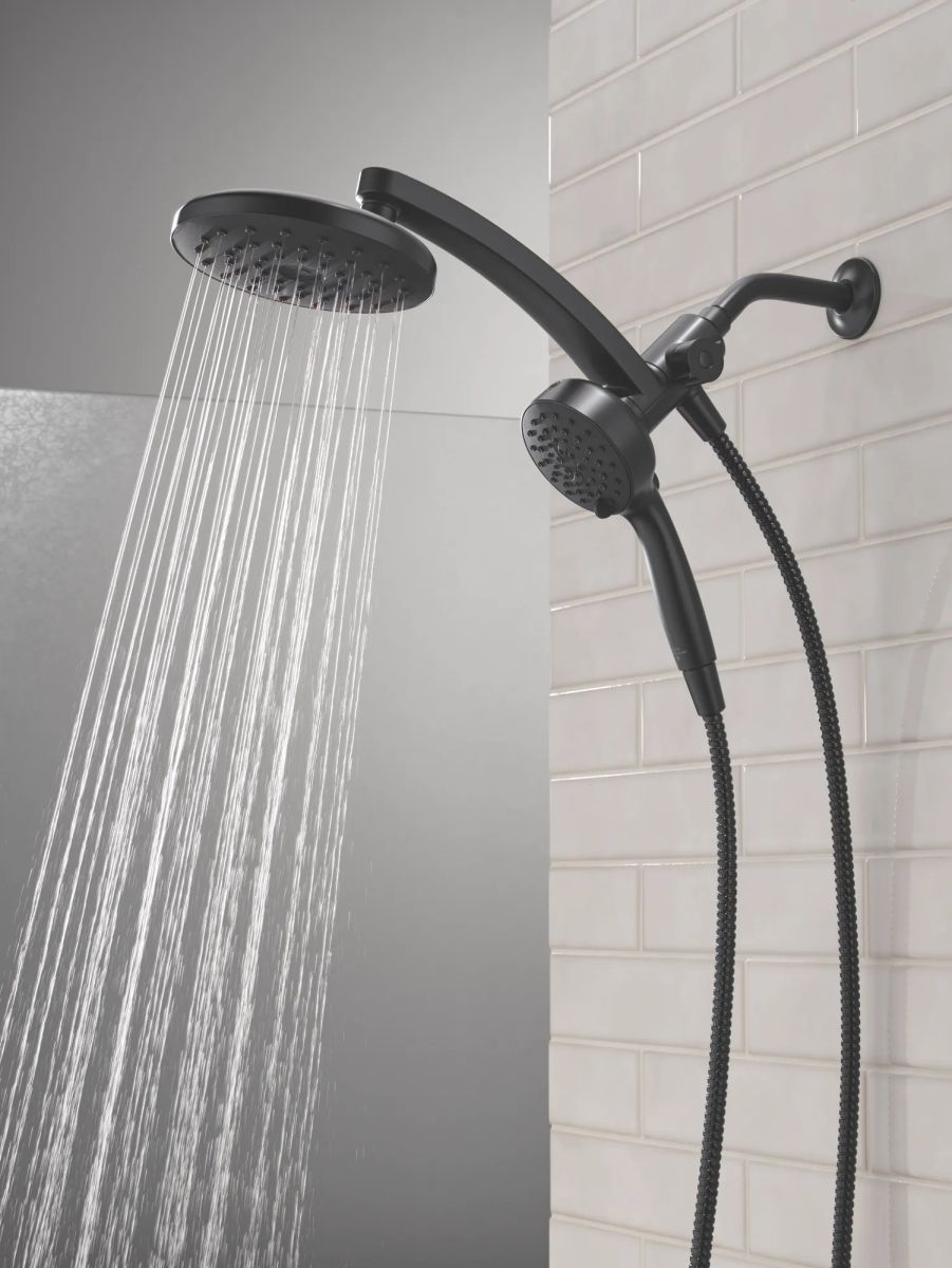 DELTA Universal Showering Components PivotPro 3-in-1 Combination Shower with TouchClean Spray Face — Matte Black