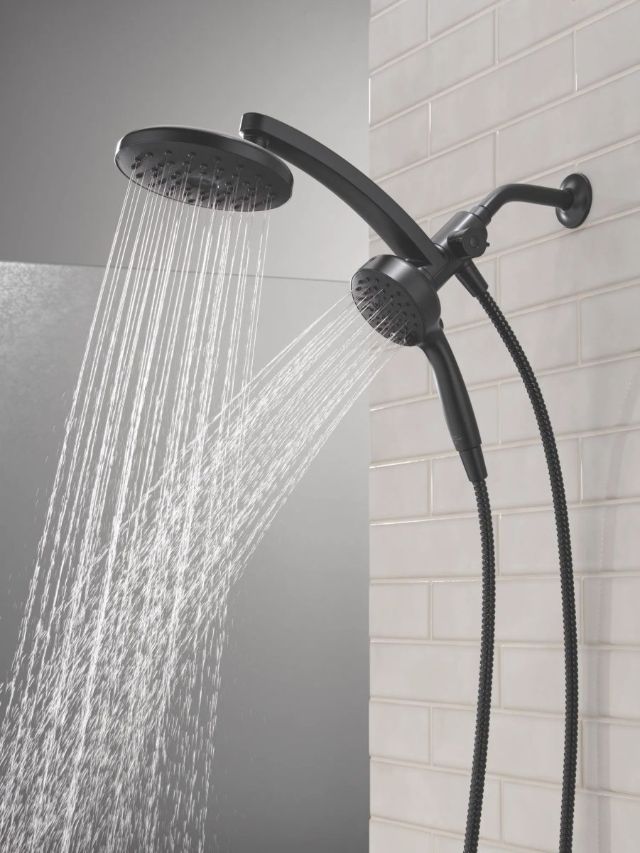 DELTA Universal Showering Components PivotPro 3-in-1 Combination Shower with TouchClean Spray Face — Matte Black