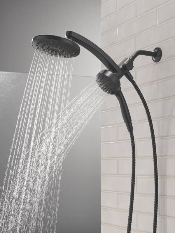 DELTA Universal Showering Components PivotPro 3-in-1 Combination Shower with TouchClean Spray Face — Matte Black