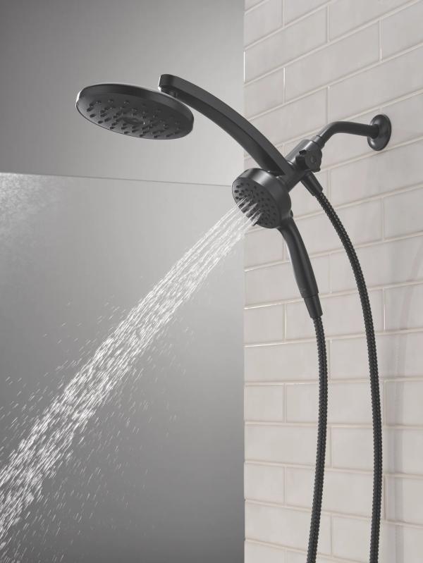 DELTA Universal Showering Components PivotPro 3-in-1 Combination Shower with TouchClean Spray Face — Matte Black