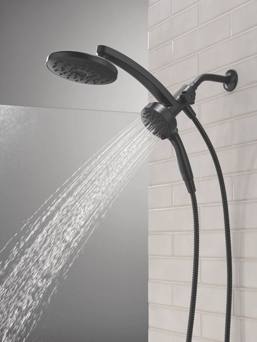 DELTA Universal Showering Components PivotPro 3-in-1 Combination Shower with TouchClean Spray Face — Matte Black