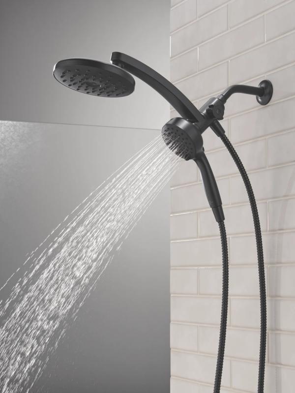 DELTA Universal Showering Components PivotPro 3-in-1 Combination Shower with TouchClean Spray Face — Matte Black