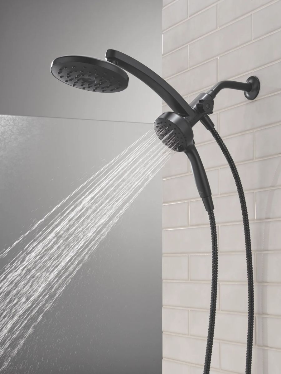 DELTA Universal Showering Components PivotPro 3-in-1 Combination Shower with TouchClean Spray Face — Matte Black