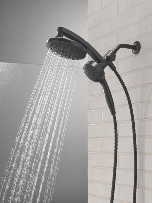 DELTA Universal Showering Components PivotPro 3-in-1 Combination Shower with TouchClean Spray Face — Matte Black