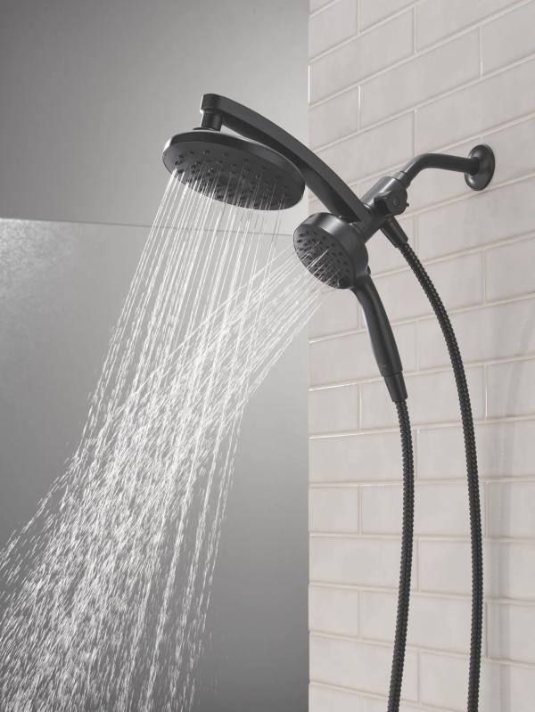 DELTA Universal Showering Components PivotPro 3-in-1 Combination Shower with TouchClean Spray Face — Matte Black