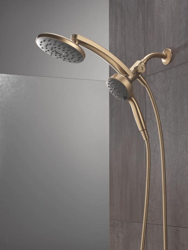DELTA Universal Showering Components PivotPro 3-in-1 Combination Shower with TouchClean Spray Face — Champagne Bronze
