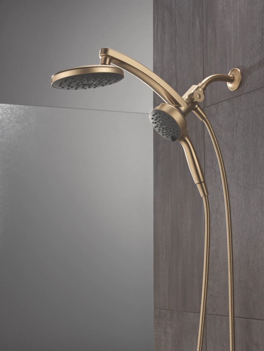 DELTA Universal Showering Components PivotPro 3-in-1 Combination Shower with TouchClean Spray Face — Champagne Bronze