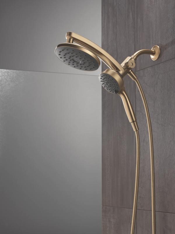 DELTA Universal Showering Components PivotPro 3-in-1 Combination Shower with TouchClean Spray Face — Champagne Bronze