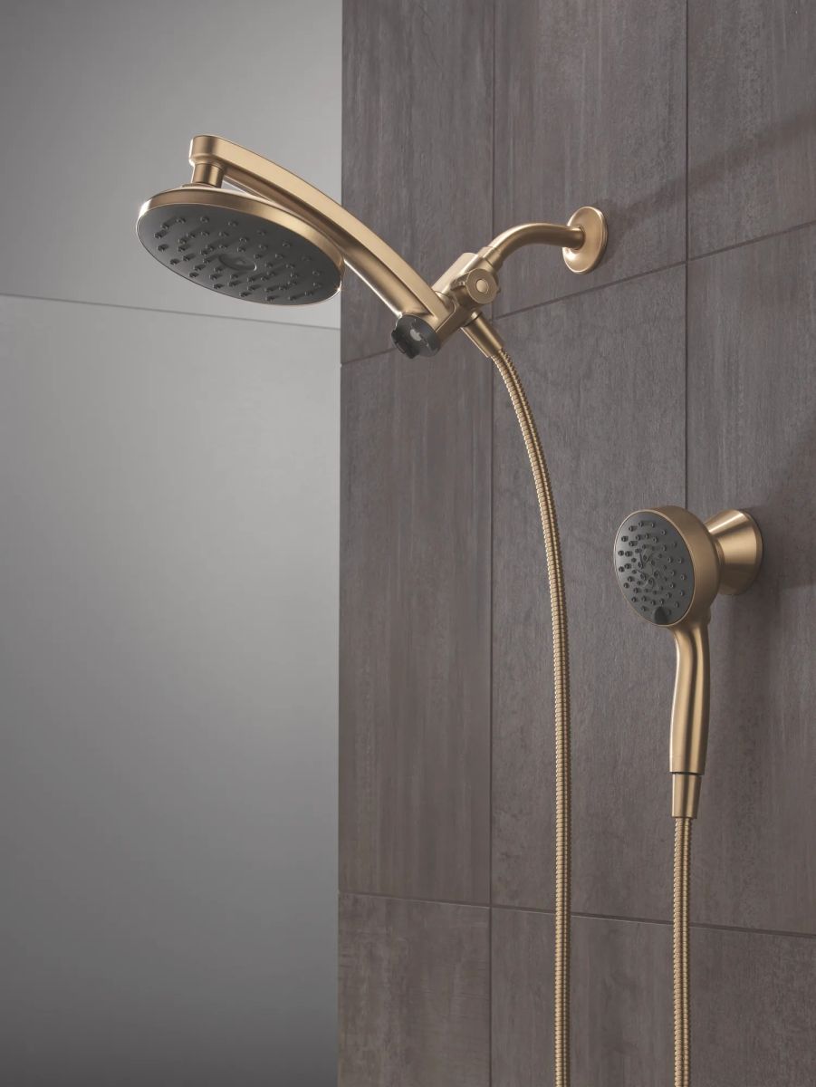 DELTA Universal Showering Components PivotPro 3-in-1 Combination Shower with TouchClean Spray Face — Champagne Bronze