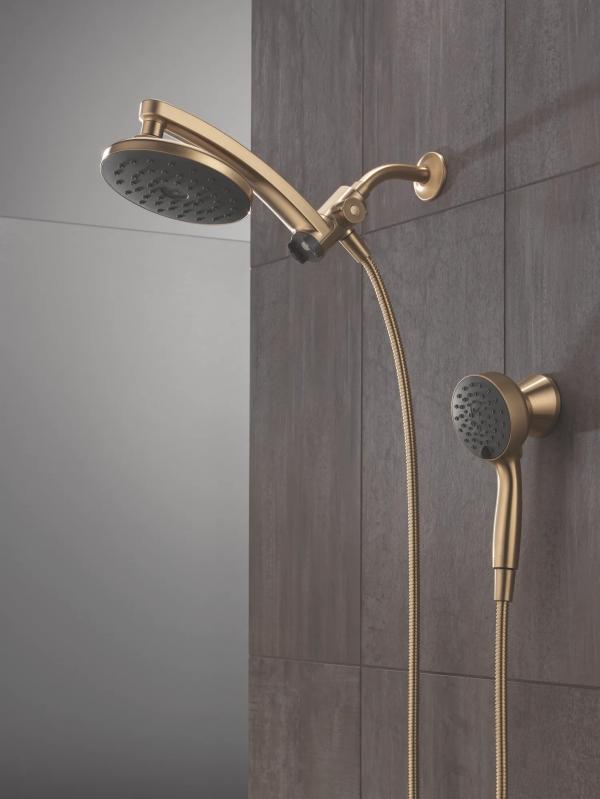 DELTA Universal Showering Components PivotPro 3-in-1 Combination Shower with TouchClean Spray Face — Champagne Bronze