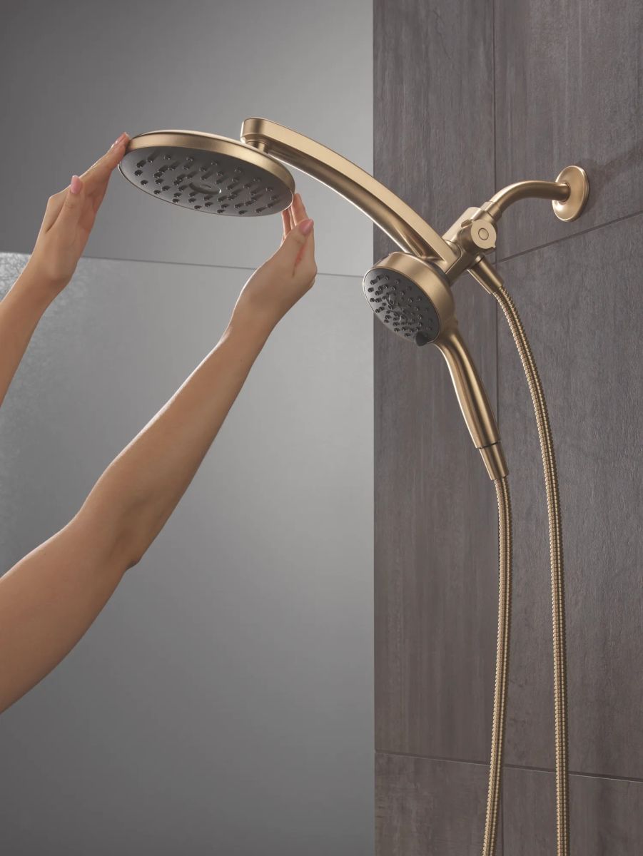 DELTA Universal Showering Components PivotPro 3-in-1 Combination Shower with TouchClean Spray Face — Champagne Bronze