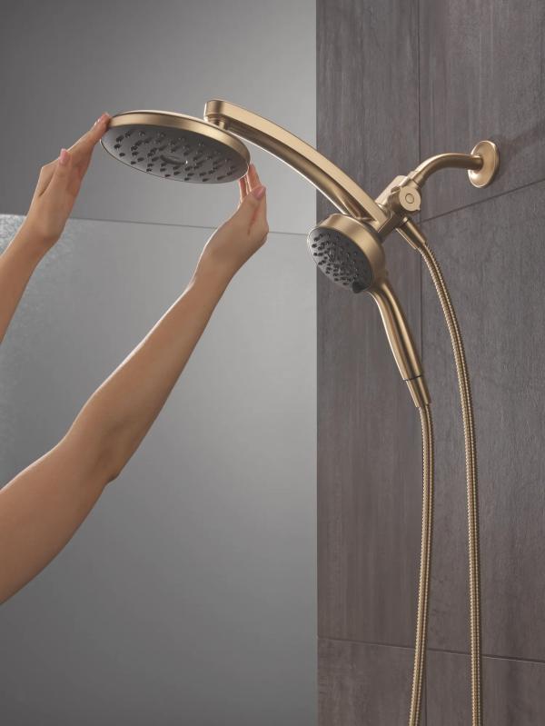 DELTA Universal Showering Components PivotPro 3-in-1 Combination Shower with TouchClean Spray Face — Champagne Bronze