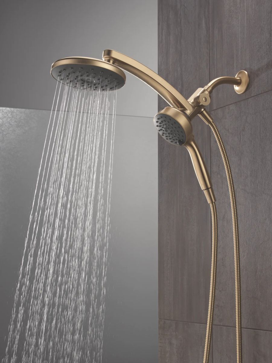DELTA Universal Showering Components PivotPro 3-in-1 Combination Shower with TouchClean Spray Face — Champagne Bronze
