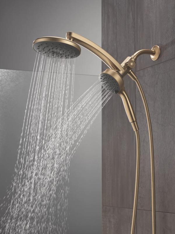 DELTA Universal Showering Components PivotPro 3-in-1 Combination Shower with TouchClean Spray Face — Champagne Bronze