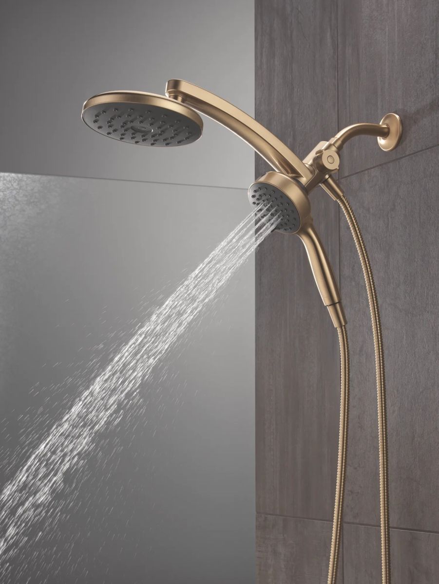 DELTA Universal Showering Components PivotPro 3-in-1 Combination Shower with TouchClean Spray Face — Champagne Bronze