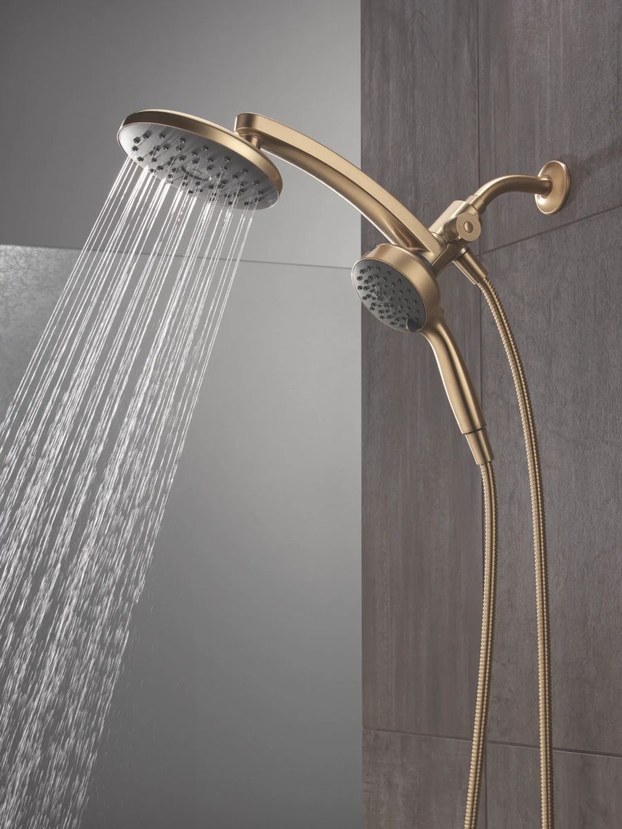 DELTA Universal Showering Components PivotPro 3-in-1 Combination Shower with TouchClean Spray Face — Champagne Bronze