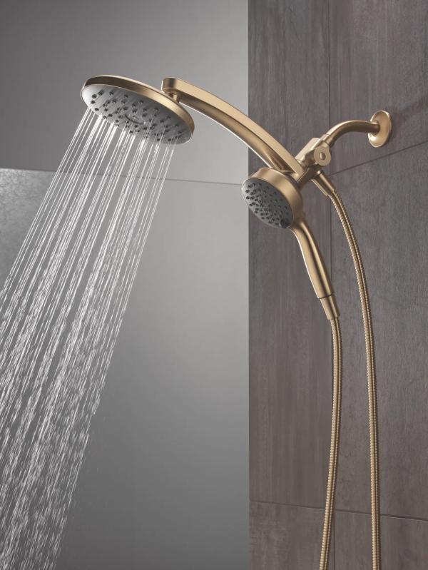 DELTA Universal Showering Components PivotPro 3-in-1 Combination Shower with TouchClean Spray Face — Champagne Bronze