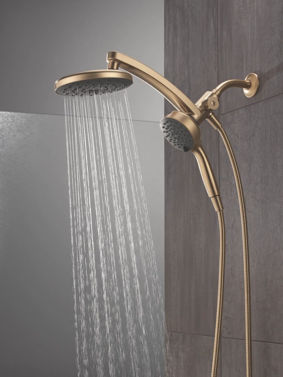DELTA Universal Showering Components PivotPro 3-in-1 Combination Shower with TouchClean Spray Face — Champagne Bronze
