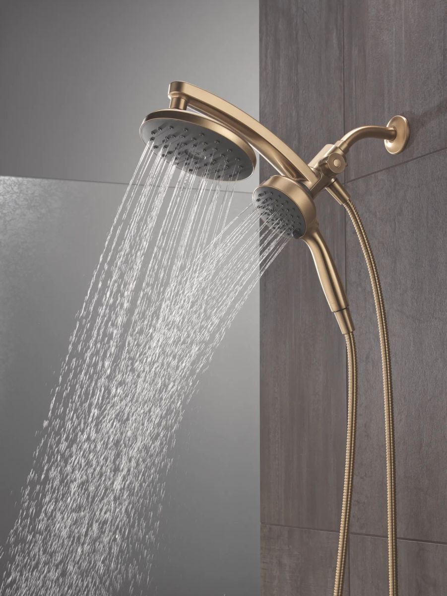 DELTA Universal Showering Components PivotPro 3-in-1 Combination Shower with TouchClean Spray Face — Champagne Bronze